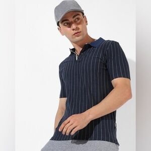 Express Men’s Striped Moisture-Wicking Performance Polo
